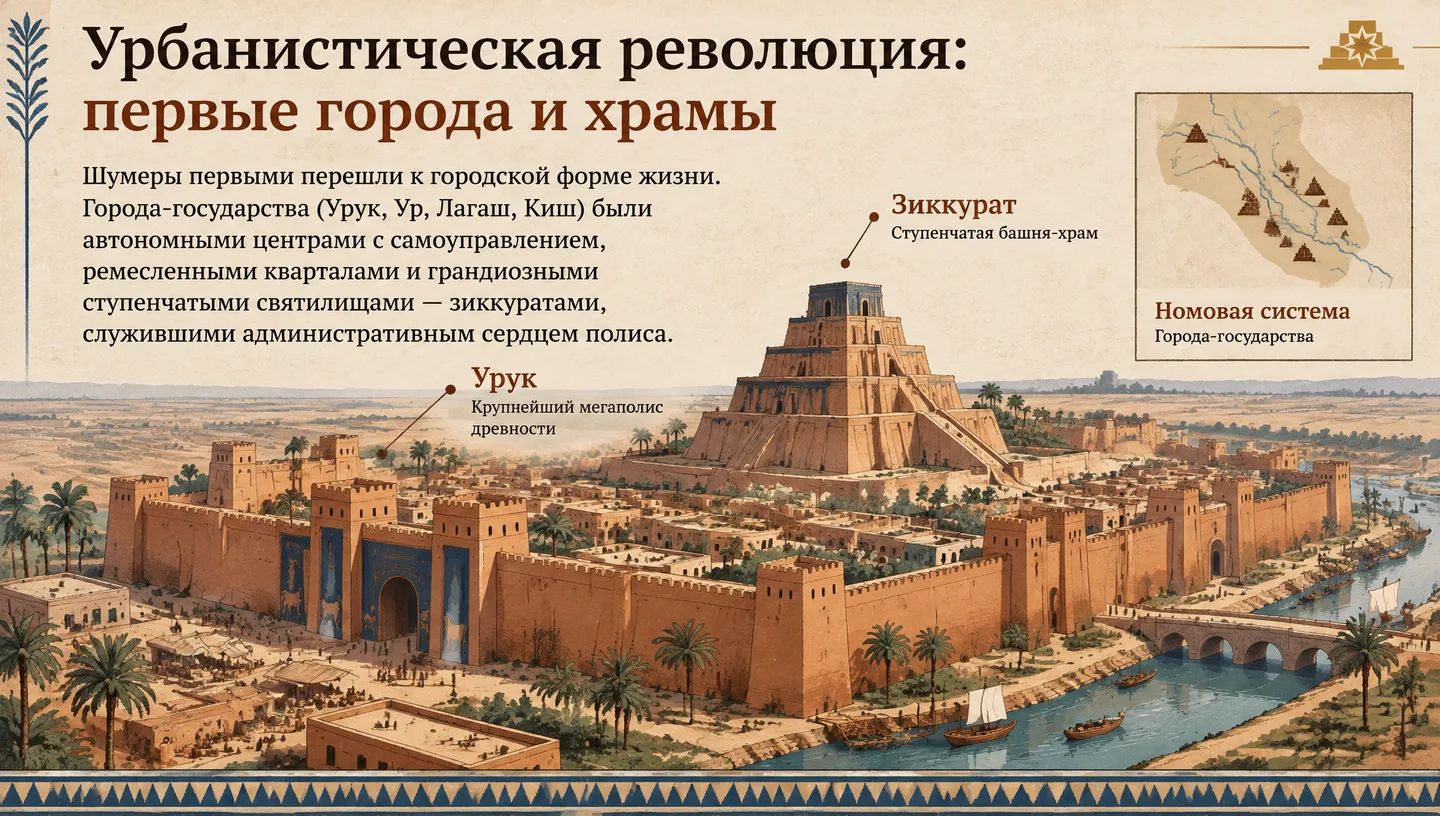 Урбанистическая революция: первые города и храмы