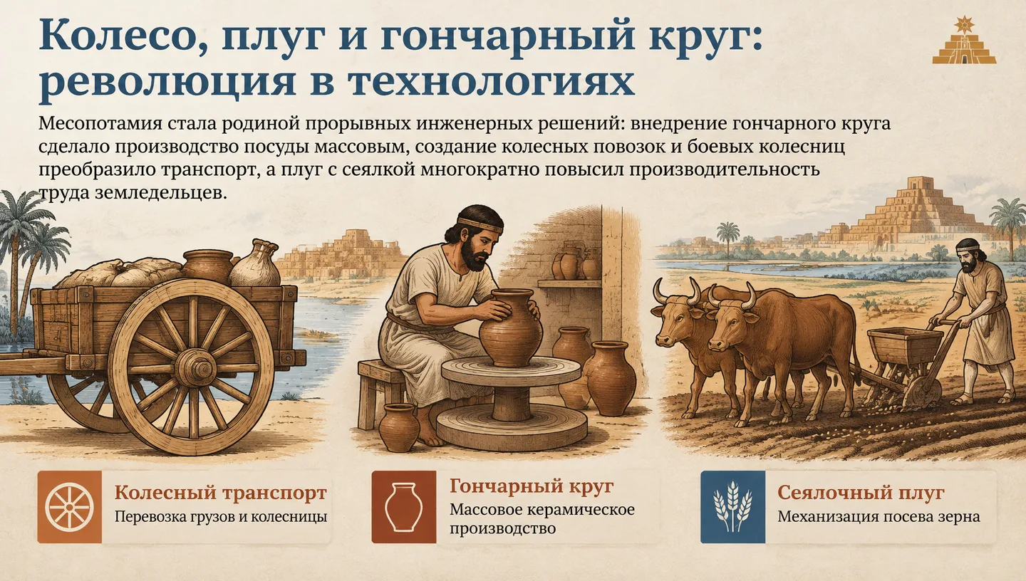 Колесо, плуг и гончарный круг: революция в технологиях