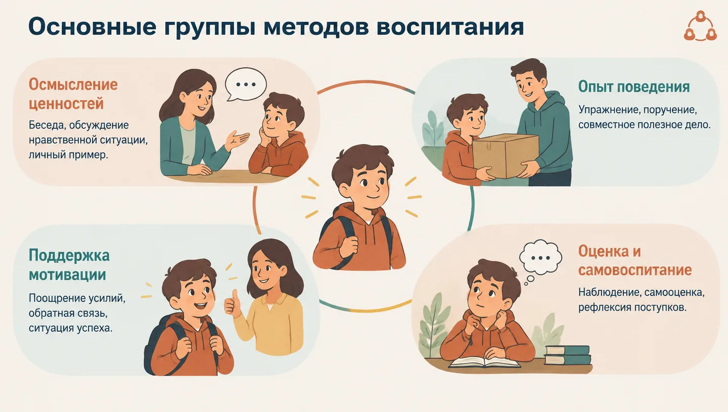 Основные группы методов воспитания