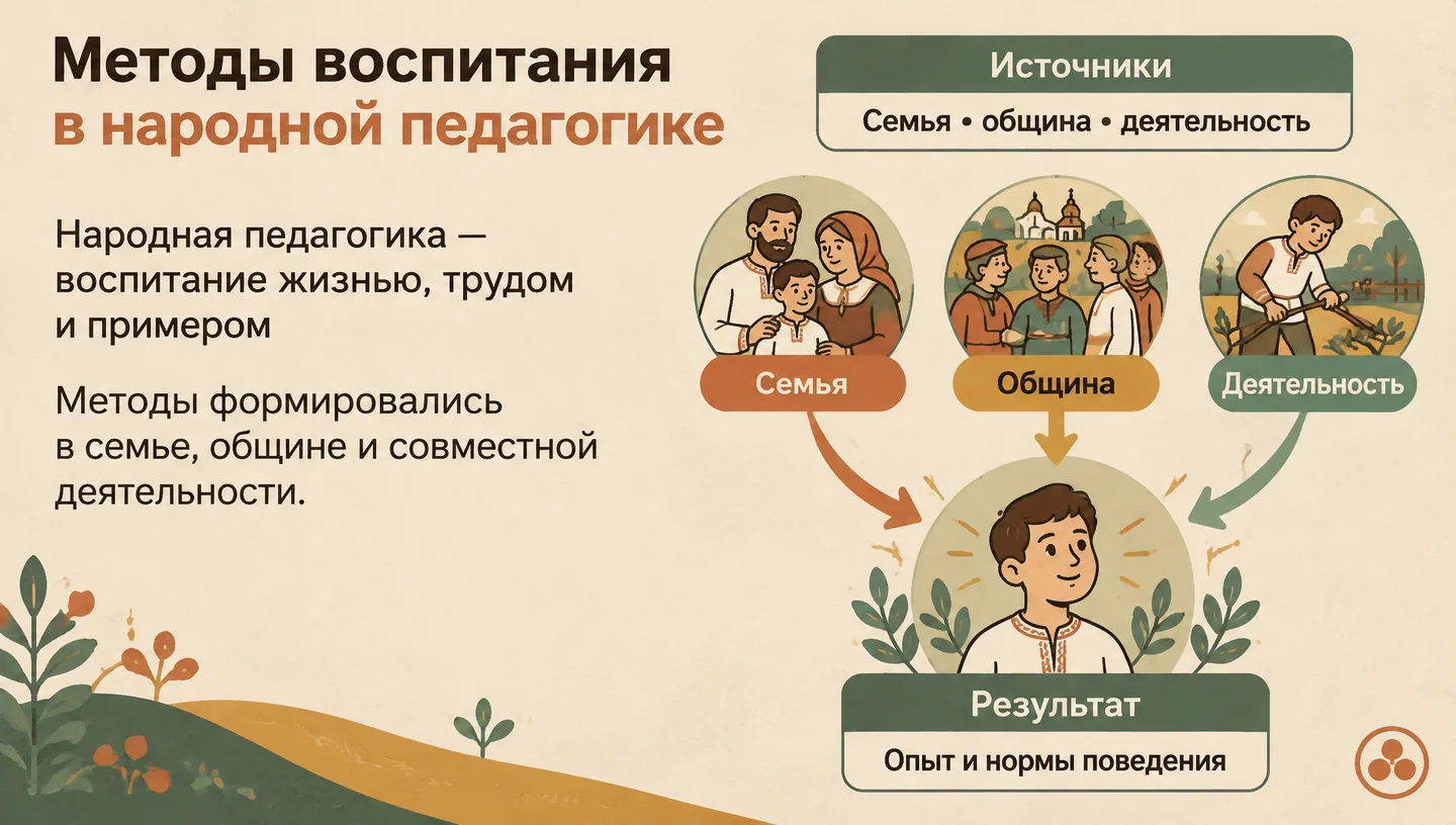 Первый слайд: Методы воспитания в народной педагогике