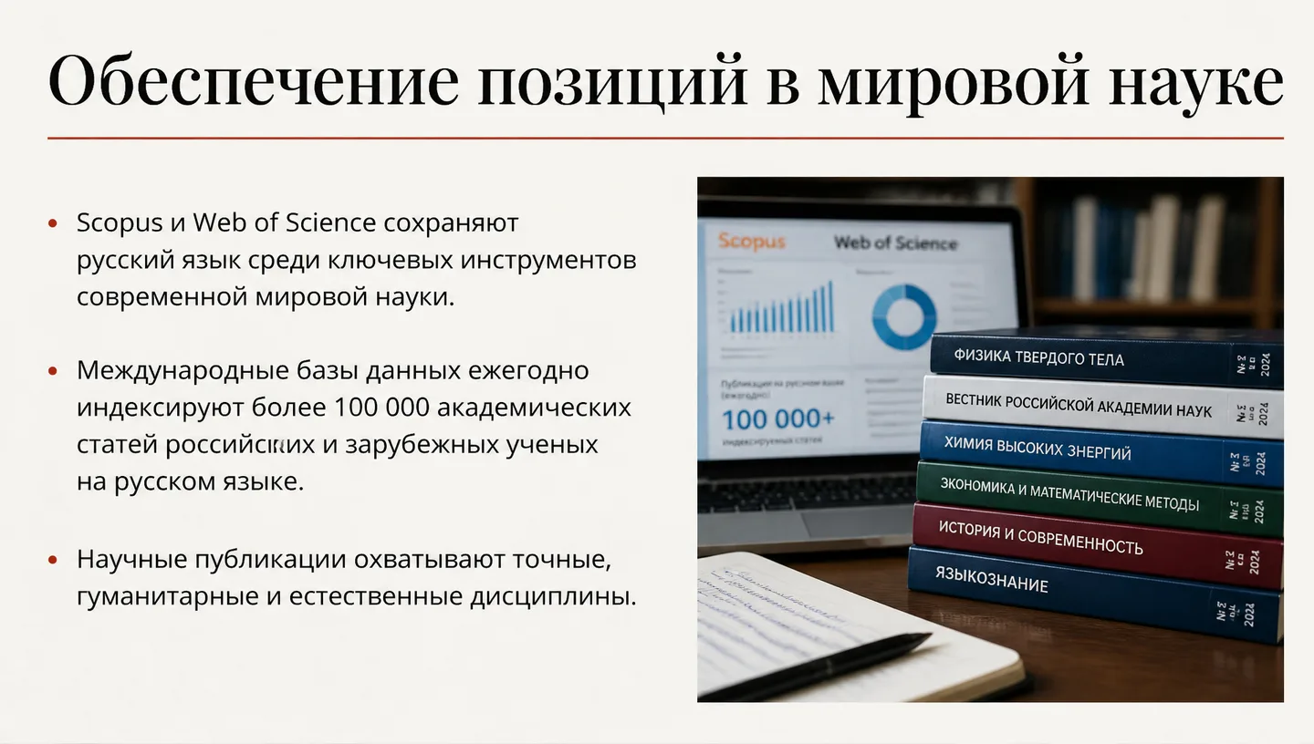 Обеспечение позиций в мировой науке