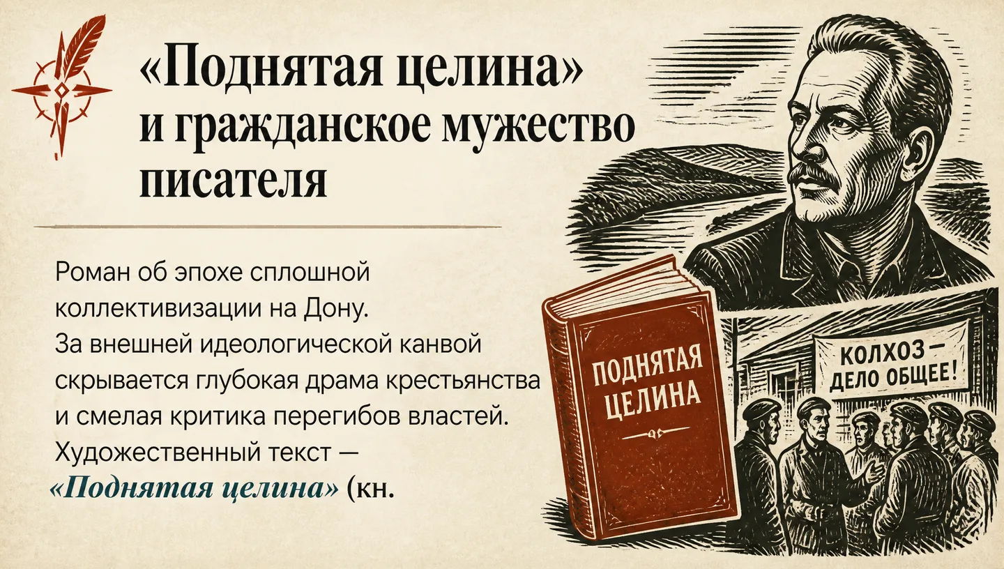 «Поднятая целина» и гражданское мужество писателя
