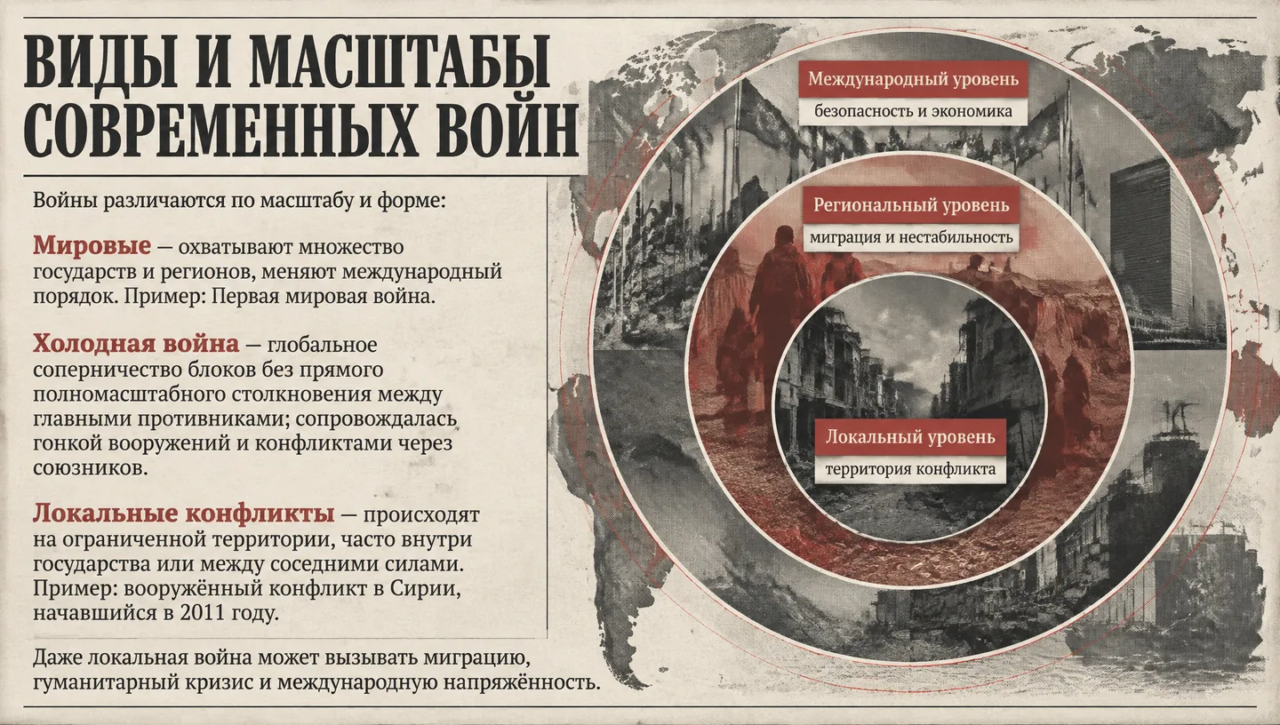 Виды и масштабы современных войн
