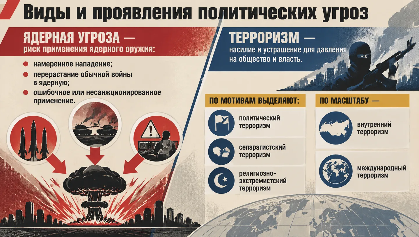 Виды и проявления политических угроз