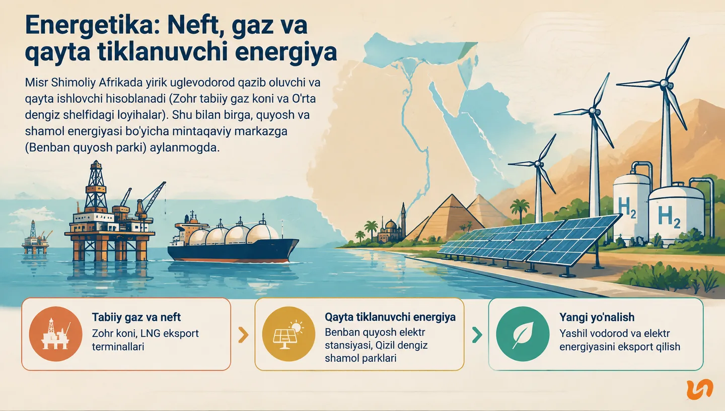 Energetika: Neft, gaz va qayta tiklanuvchi energiya