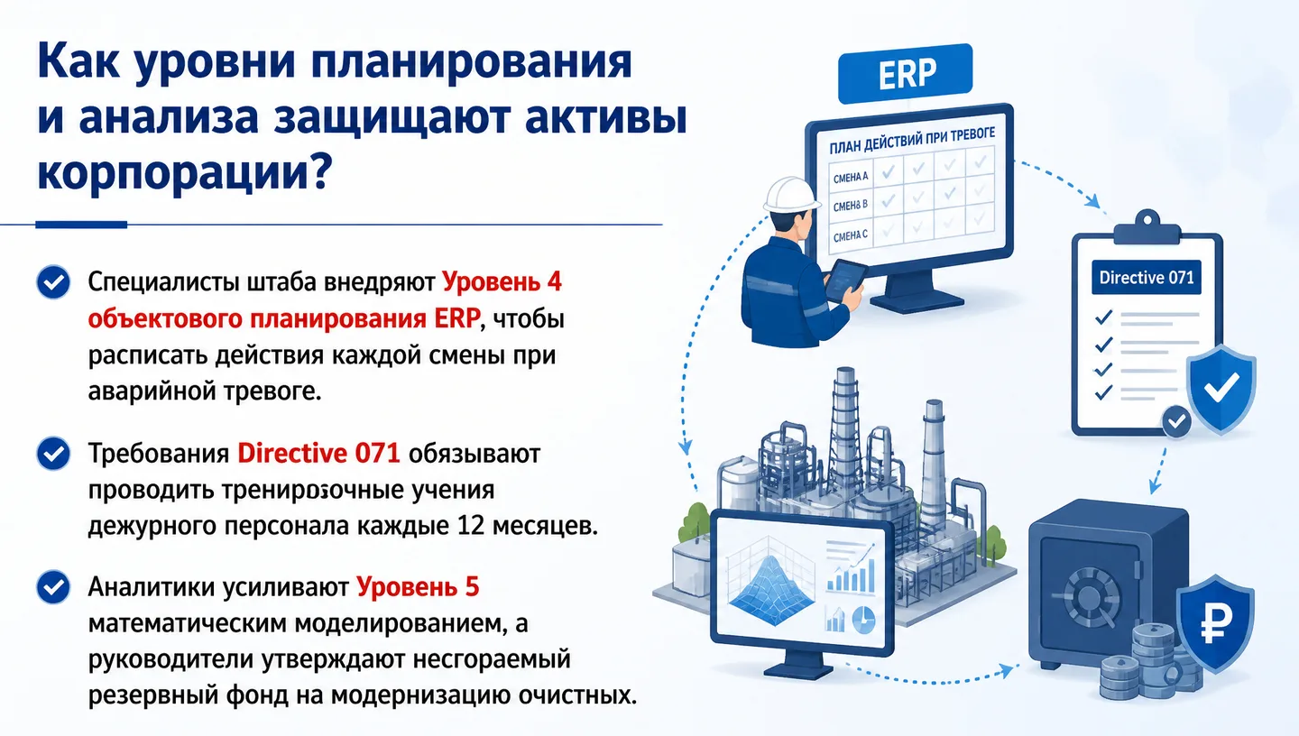 Как уровни планирования и анализа защищают активы корпорации?