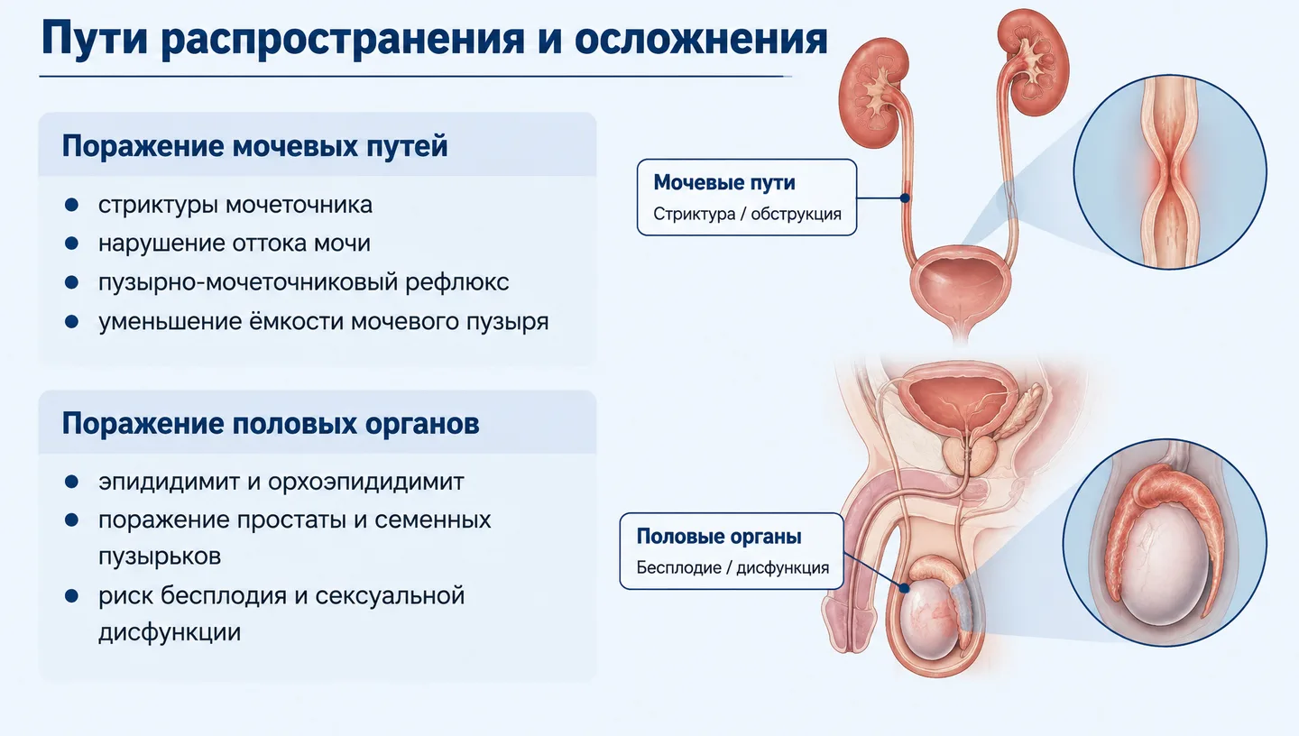 Пути распространения и осложнения