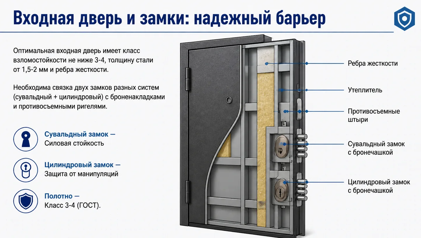 Входная дверь и замки: надежный барьер