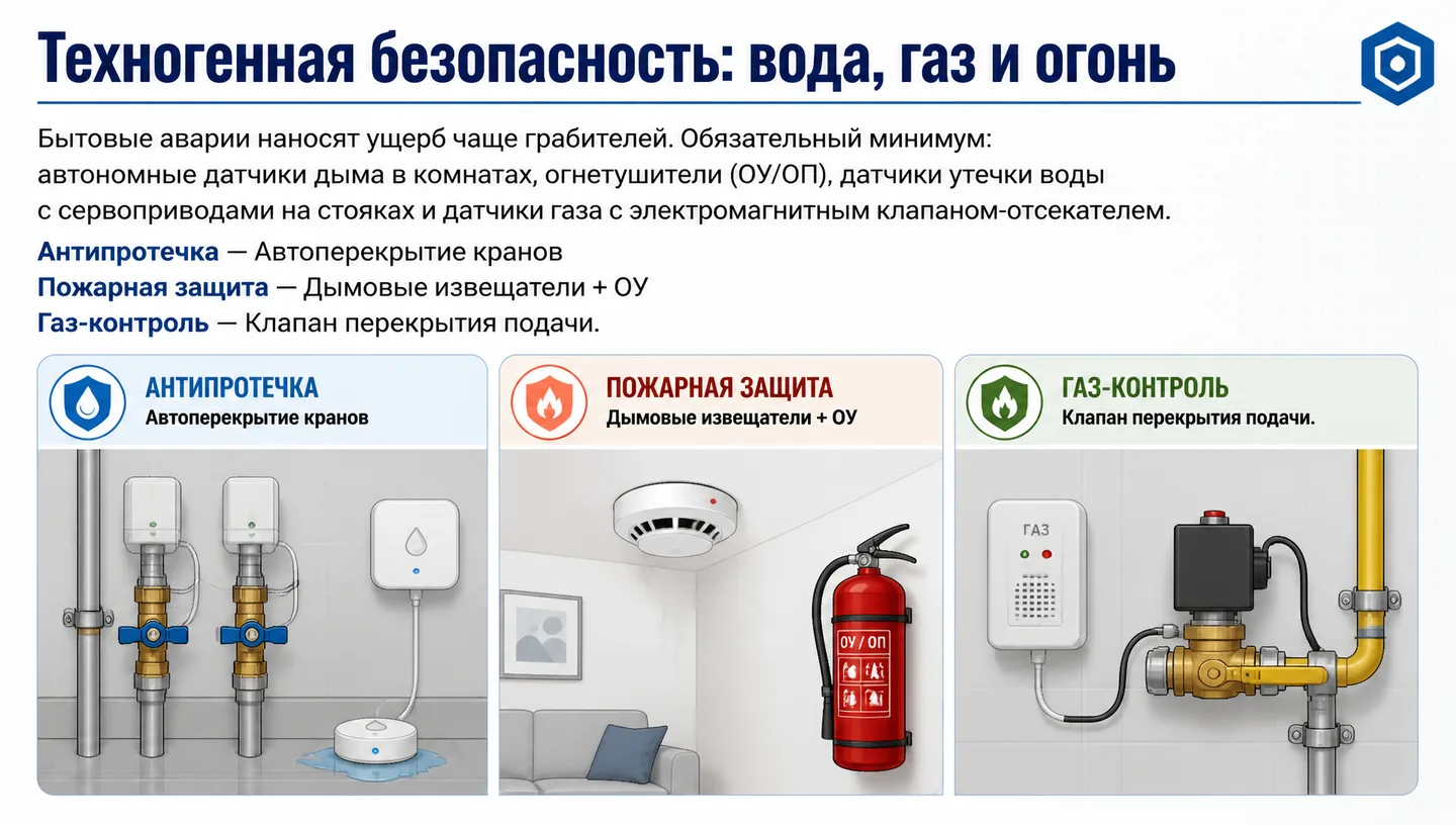 Техногенная безопасность: вода, газ и огонь