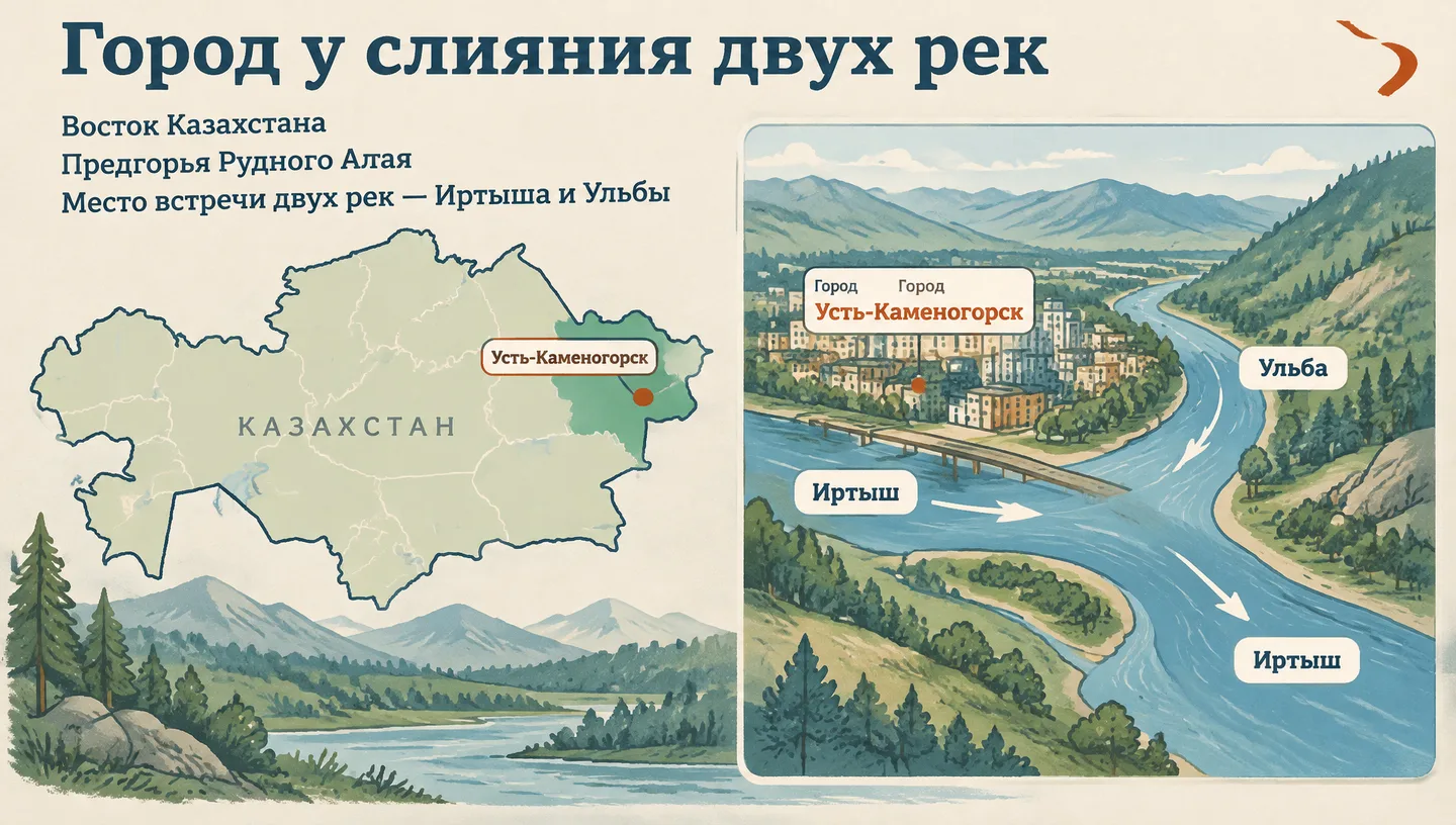 Город у слияния двух рек