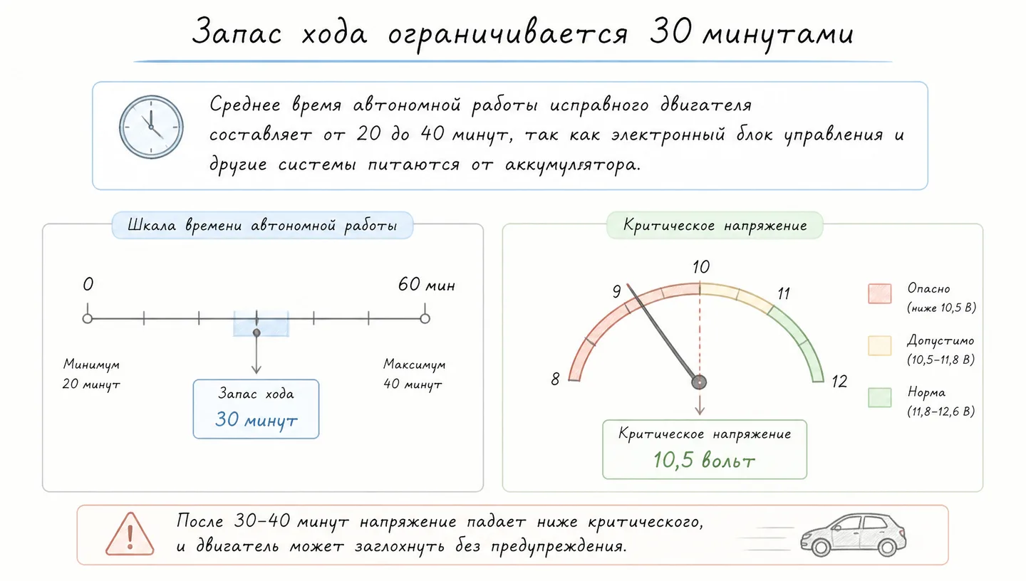 Запас хода ограничивается 30 минутами