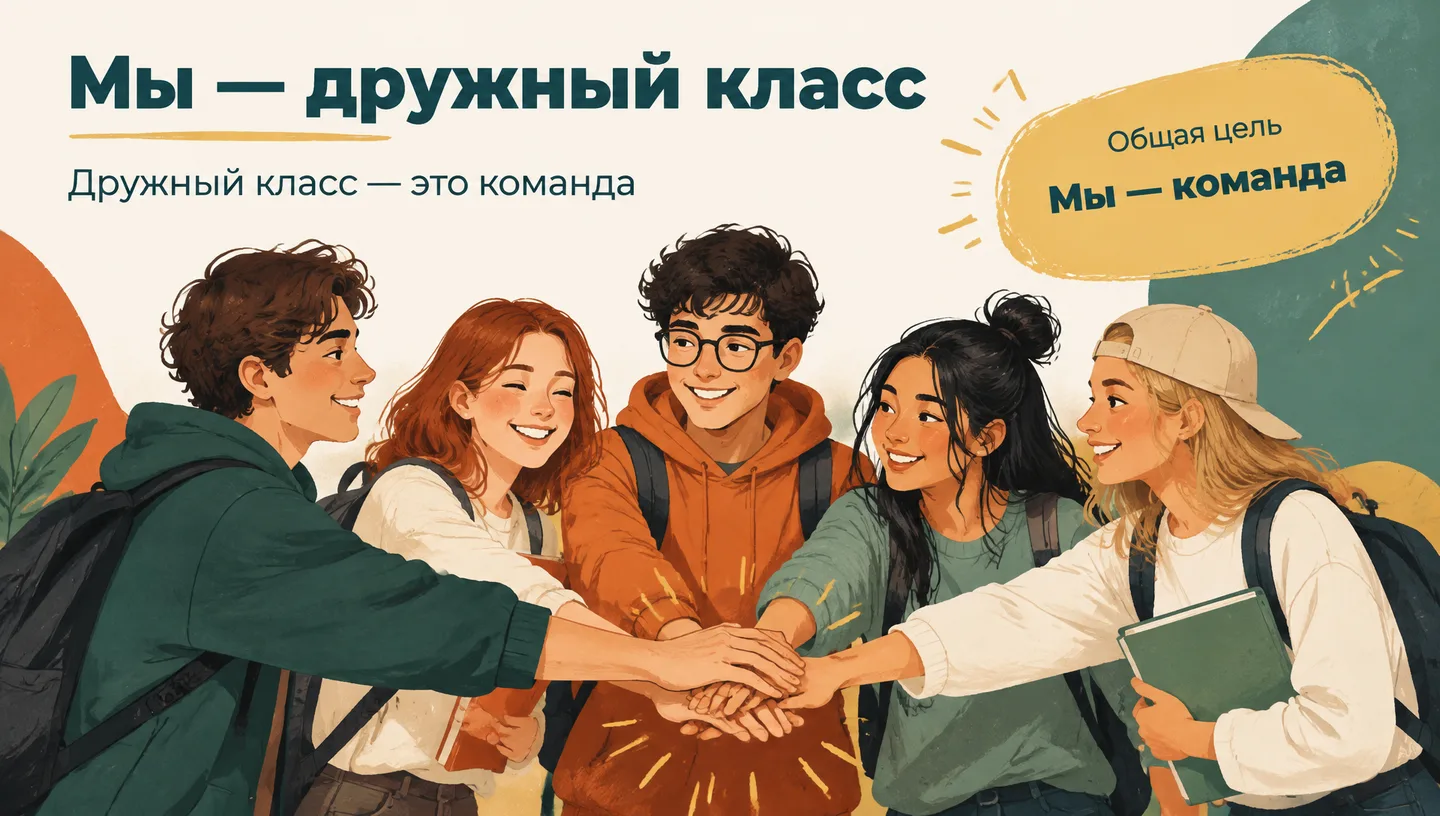 Первый слайд: Мы — дружный класс