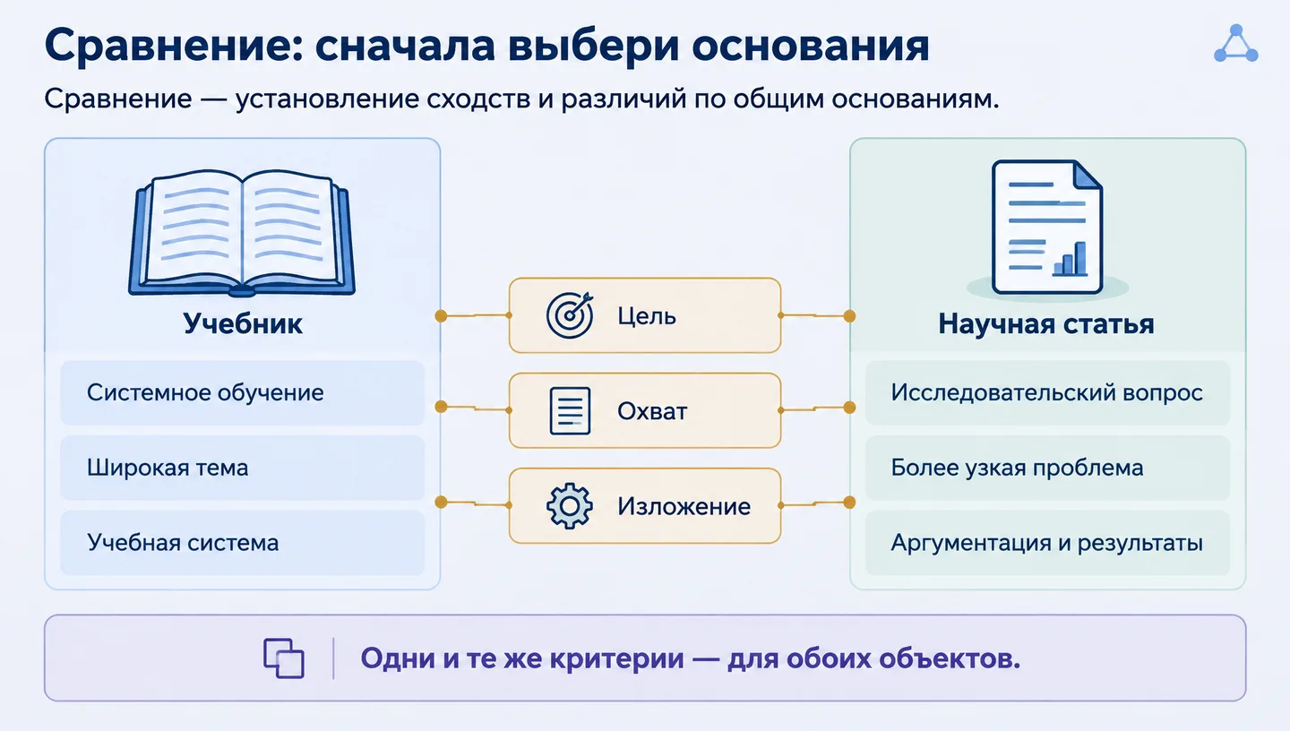Сравнение: сначала выбери основания
