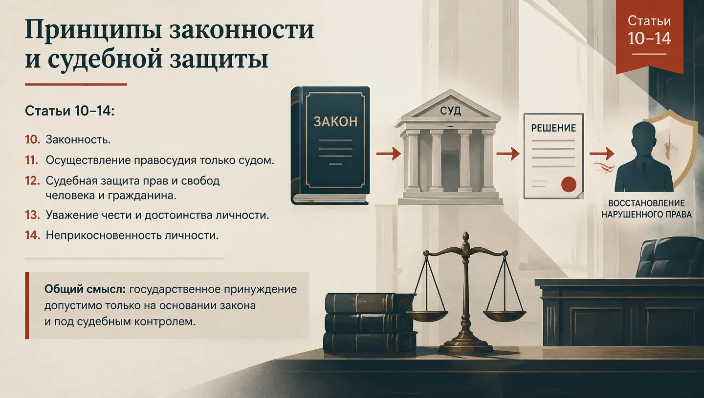 Принципы законности и судебной защиты