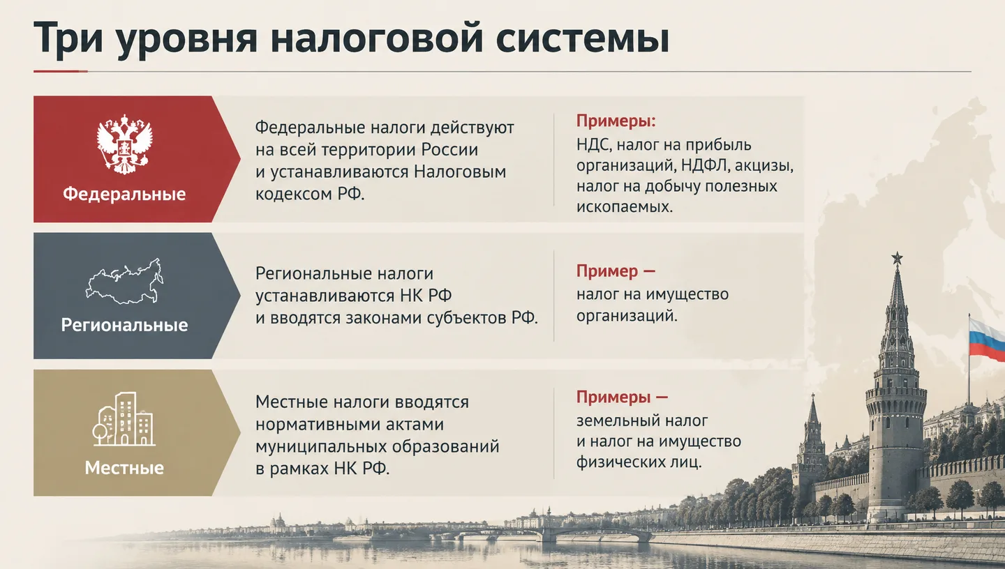 Три уровня налоговой системы