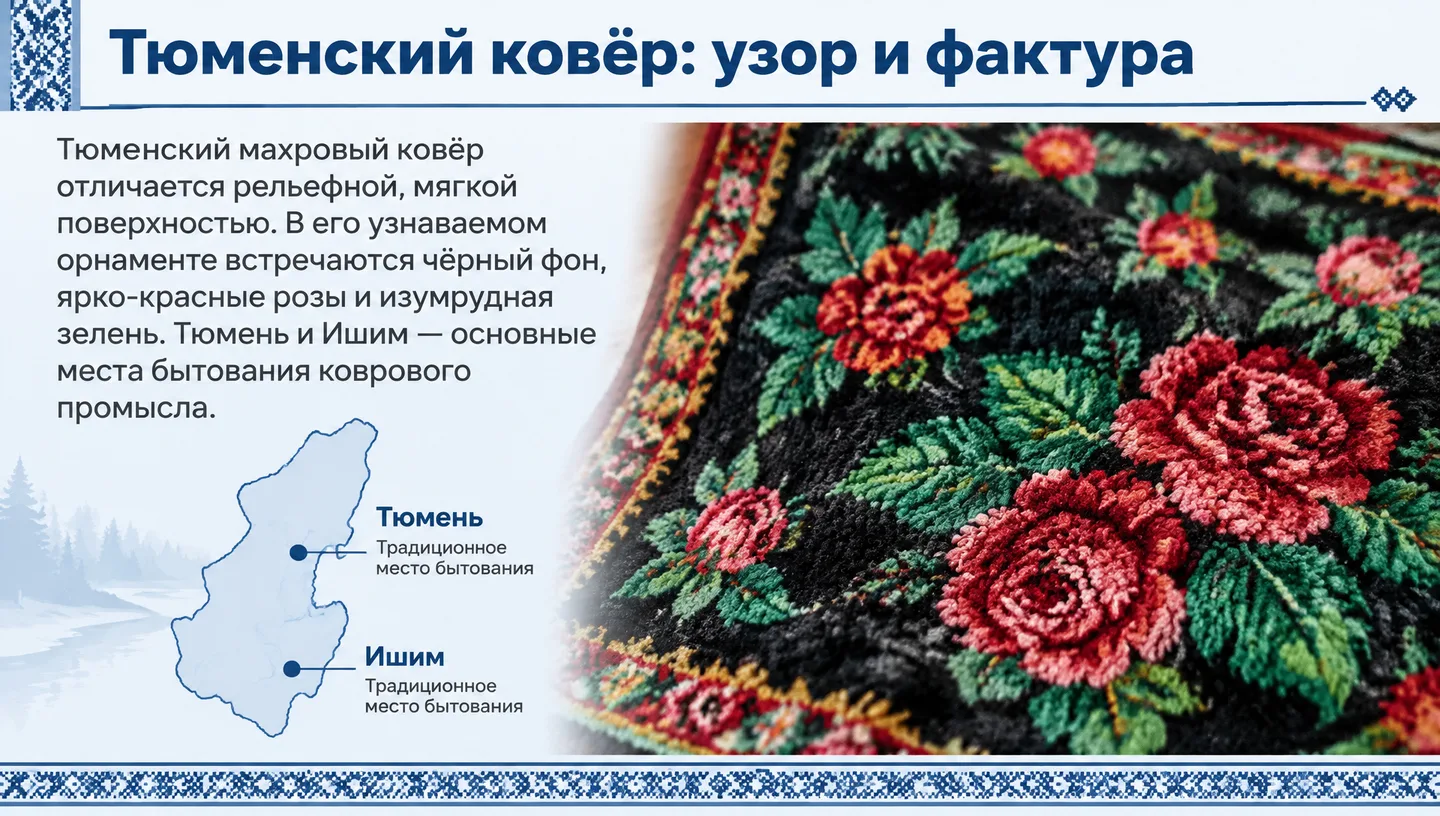 Тюменский ковёр: узор и фактура