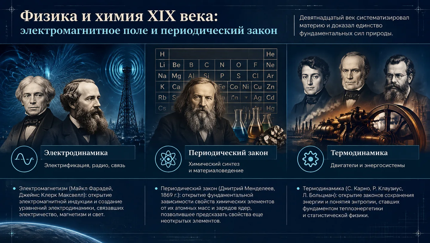Физика и химия XIX века: электромагнитное поле и периодический закон