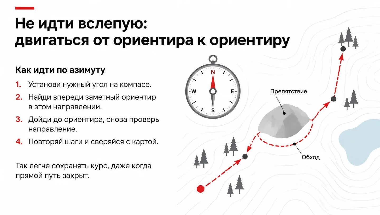 Не идти вслепую: двигаться от ориентира к ориентиру
