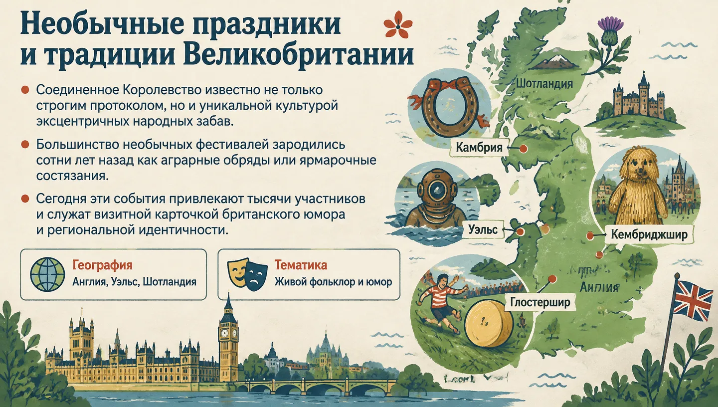 Первый слайд: Необычные праздники и традиции Великобритании