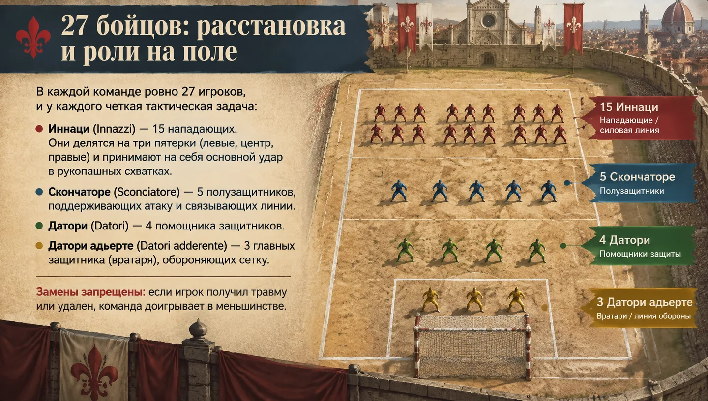 27 бойцов: расстановка и роли на поле