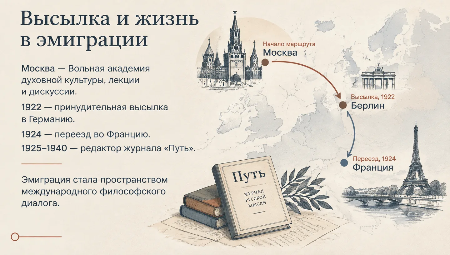 Высылка и жизнь в эмиграции