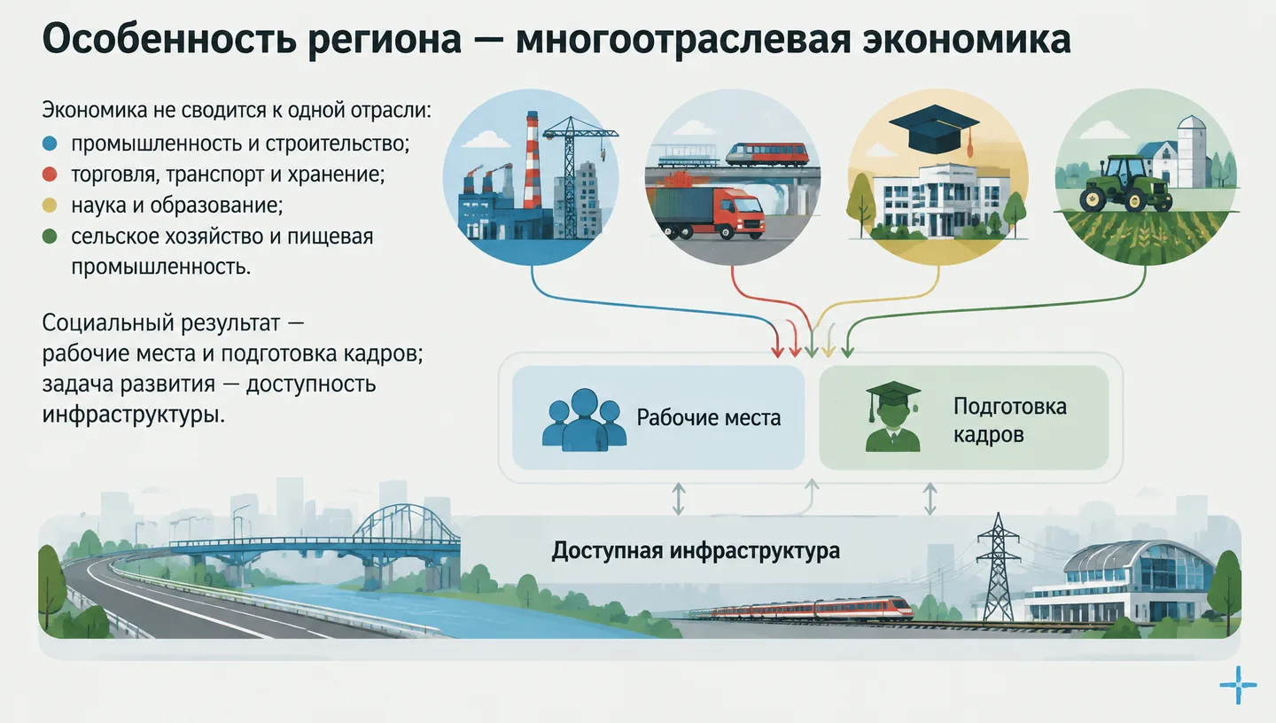 Особенность региона — многоотраслевая экономика