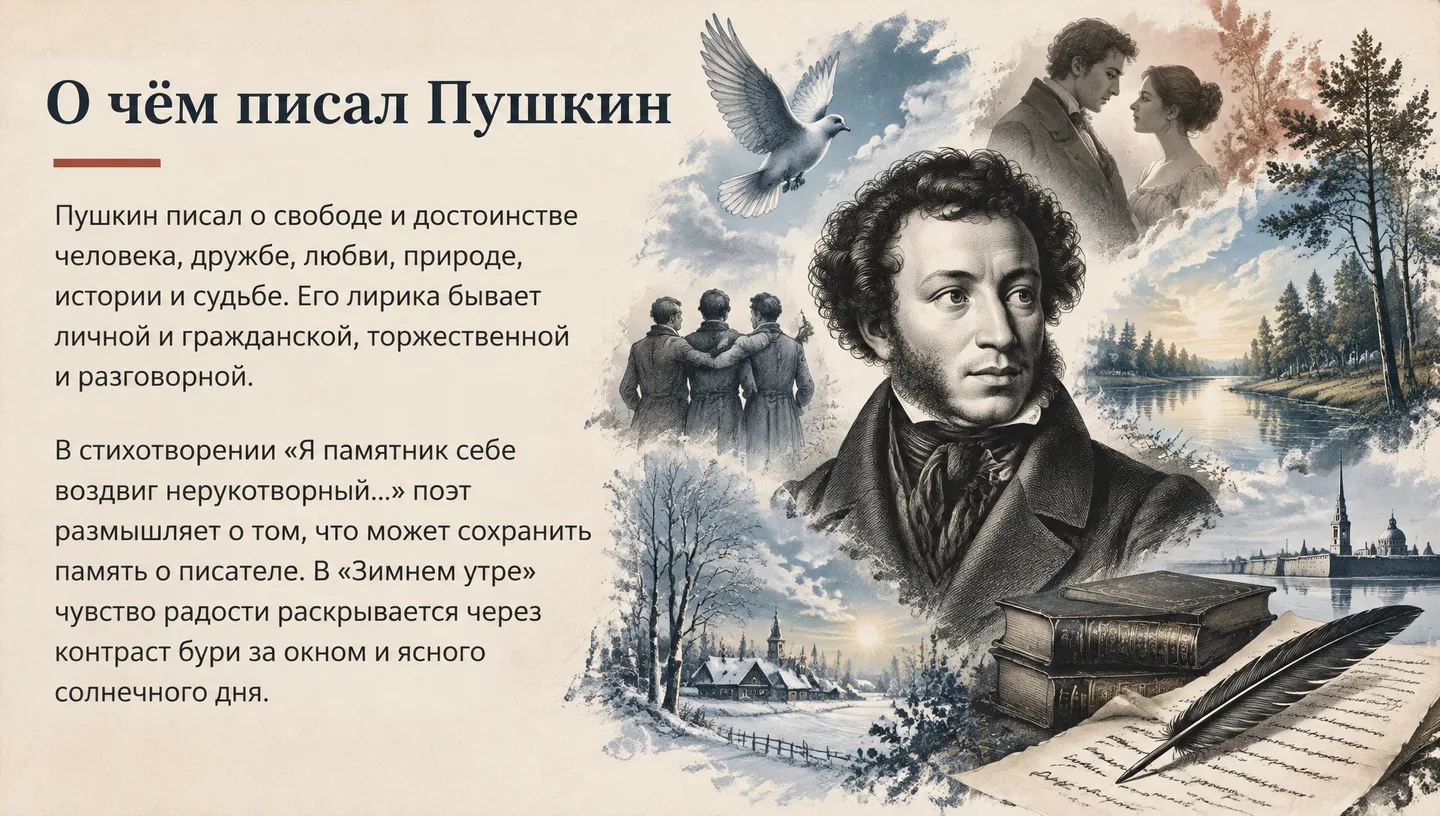 О чём писал Пушкин