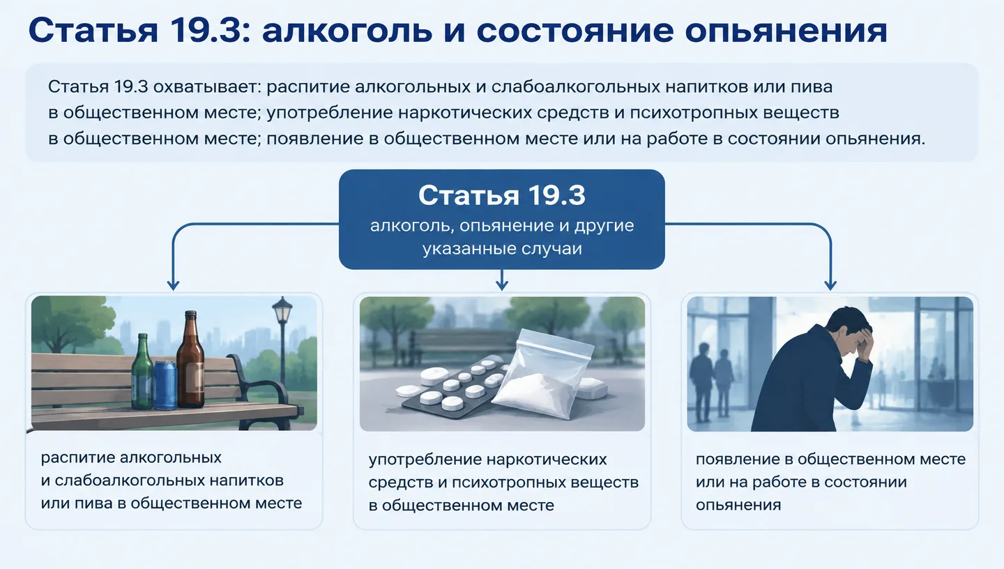 Статья 19.3: алкоголь и состояние опьянения