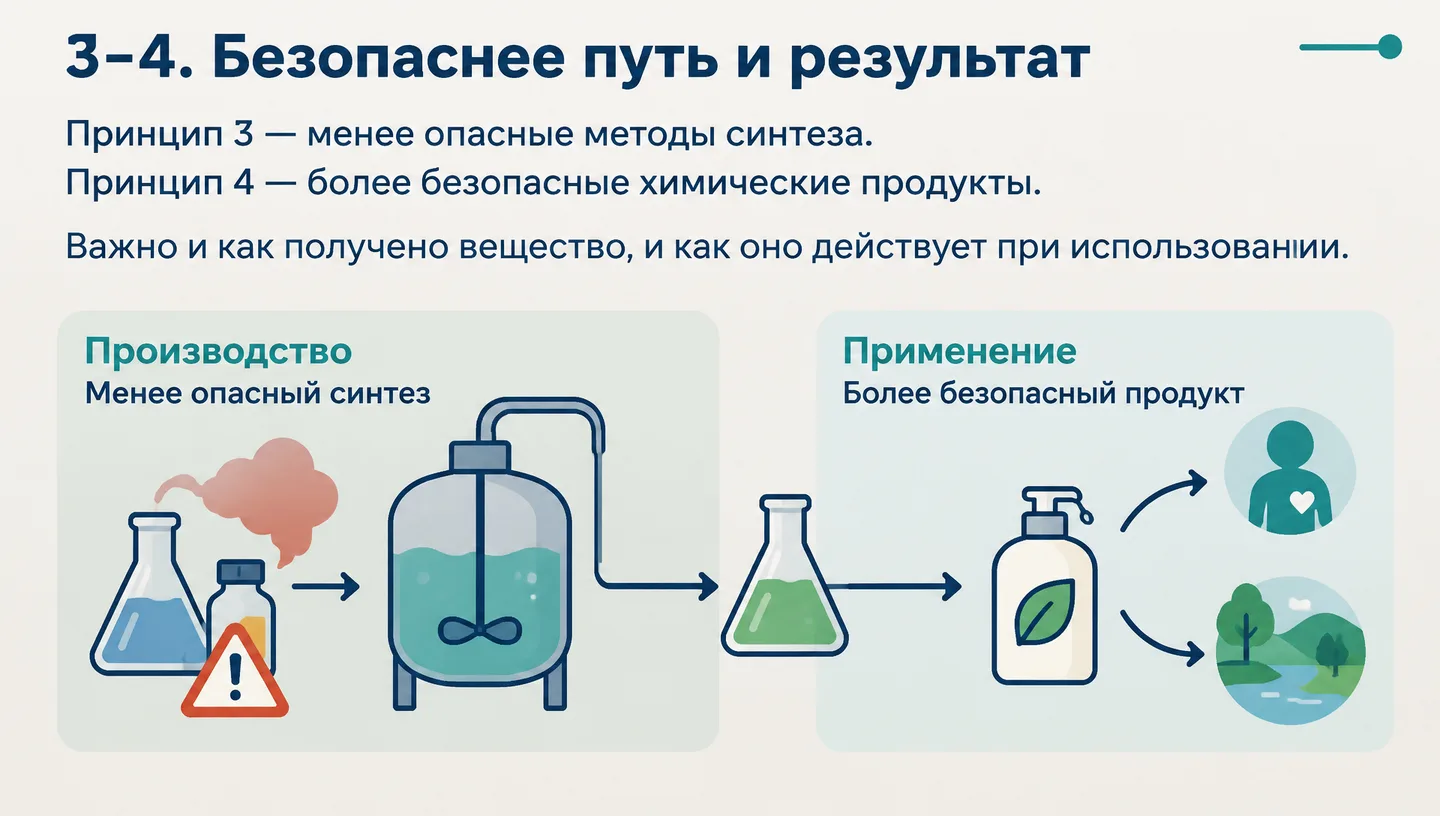 3–4. Безопаснее путь и результат