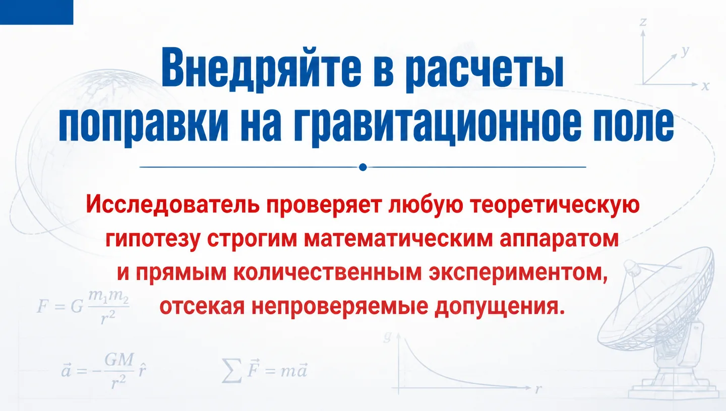 Внедряйте в расчеты поправки на гравитационное поле