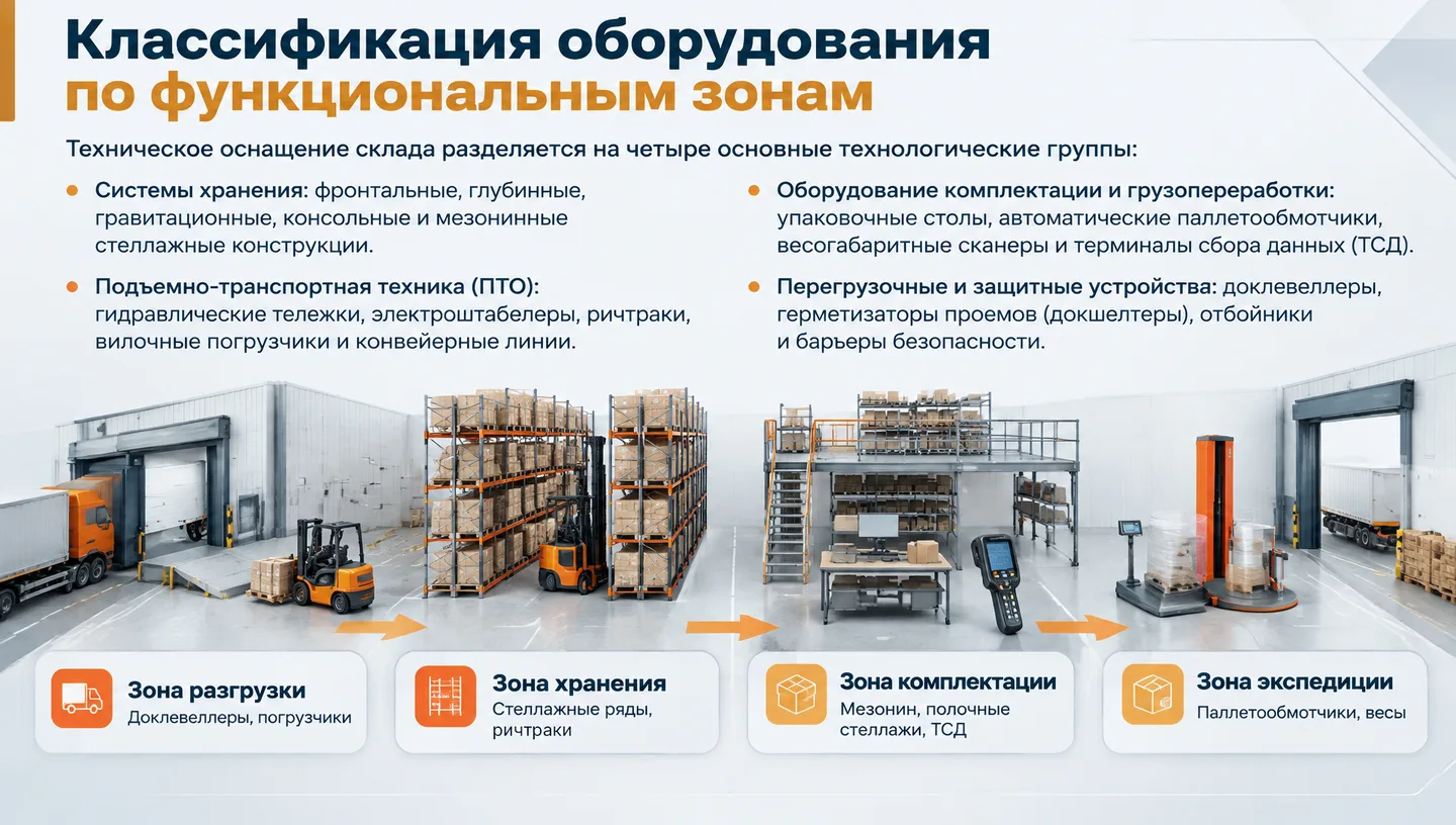 Классификация оборудования по функциональным зонам