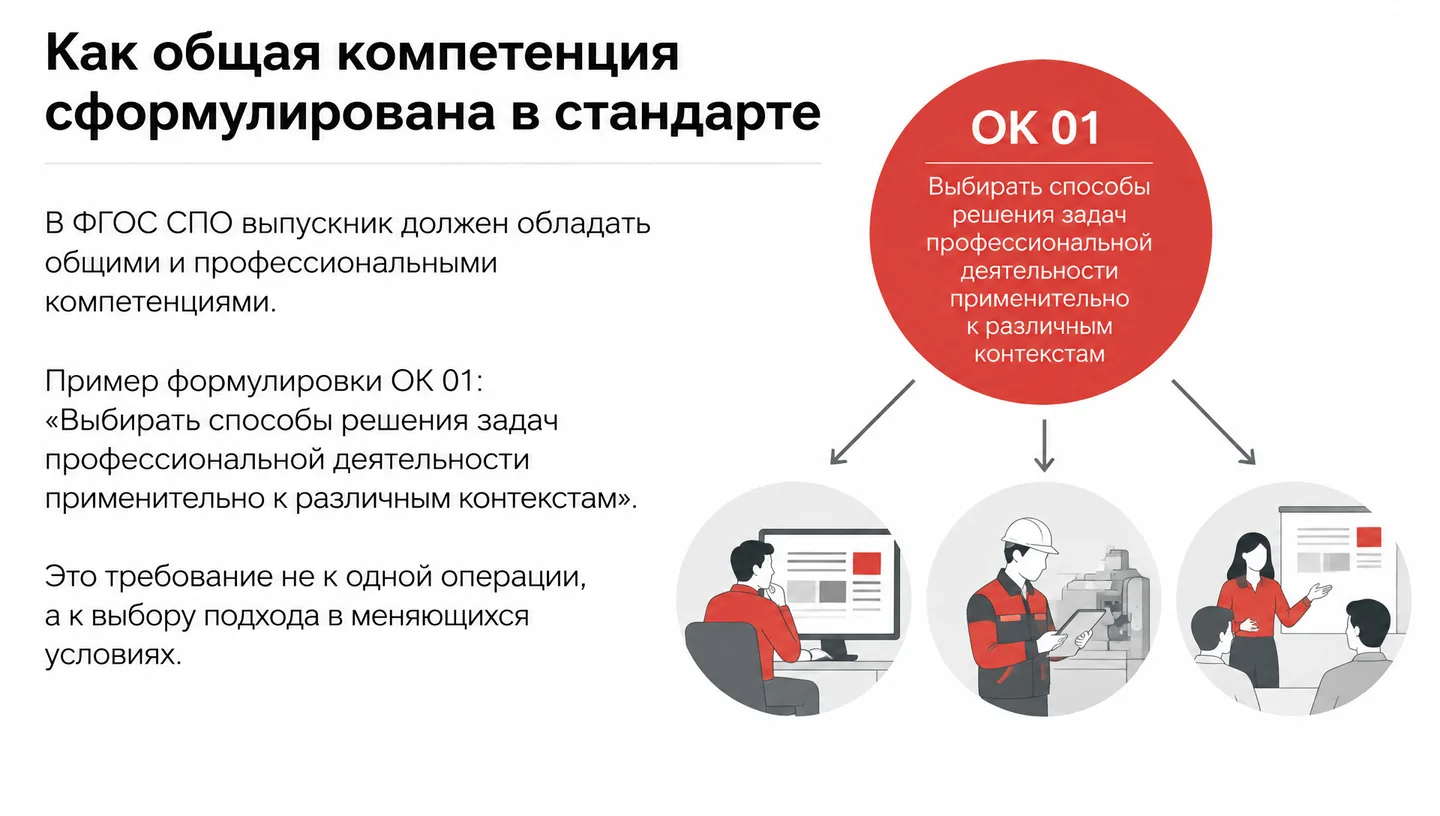 Как общая компетенция сформулирована в стандарте
