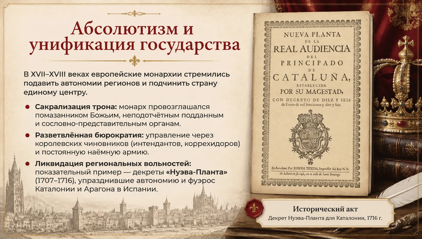 Абсолютизм и унификация государства