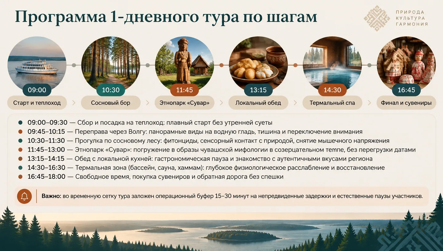 Программа 1-дневного тура по шагам