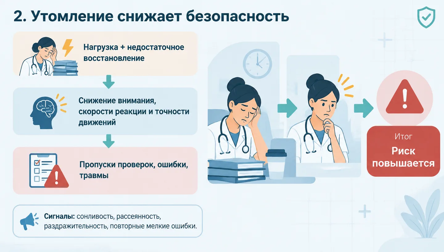 2. Утомление снижает безопасность