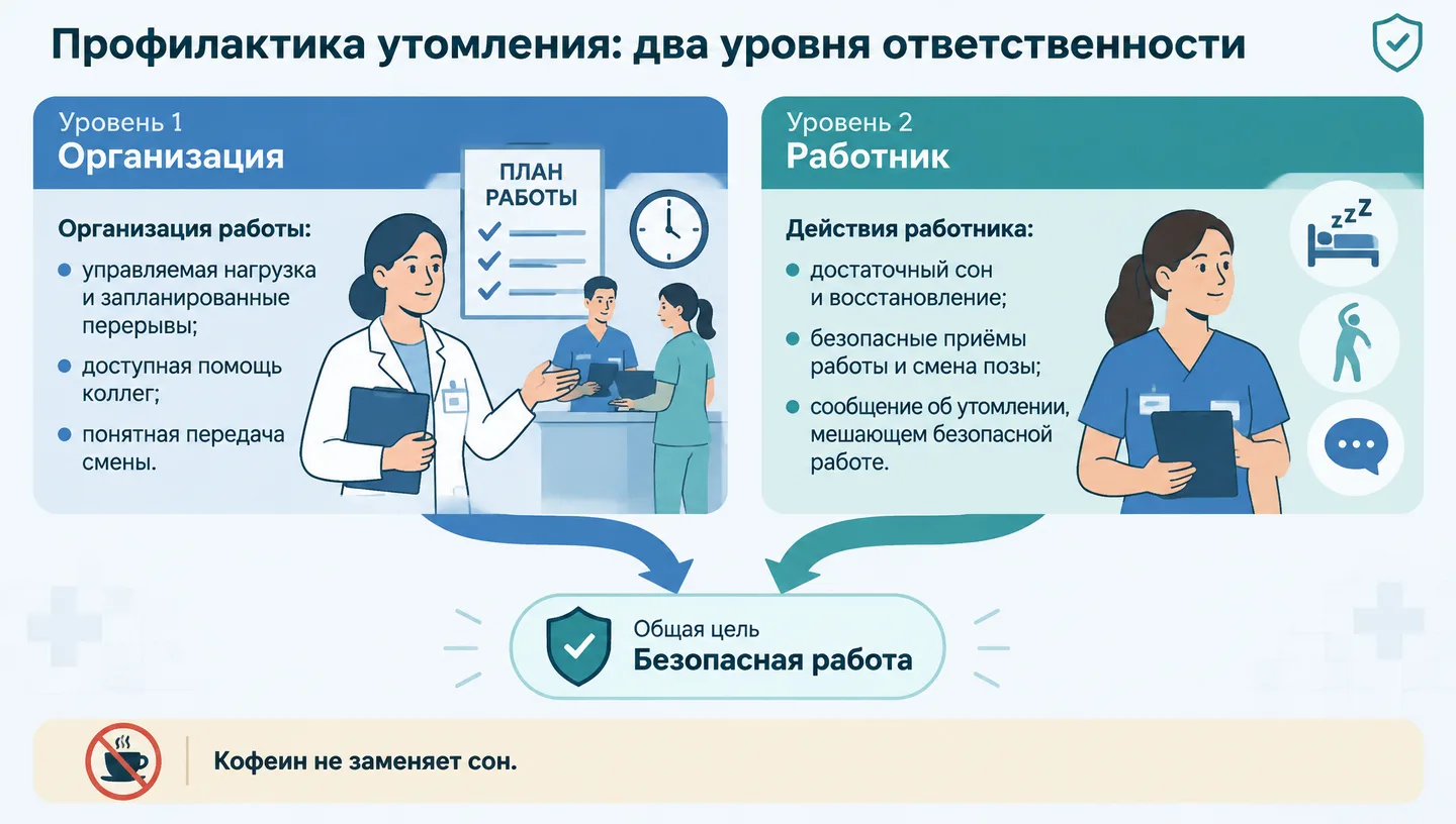 Профилактика утомления: два уровня ответственности