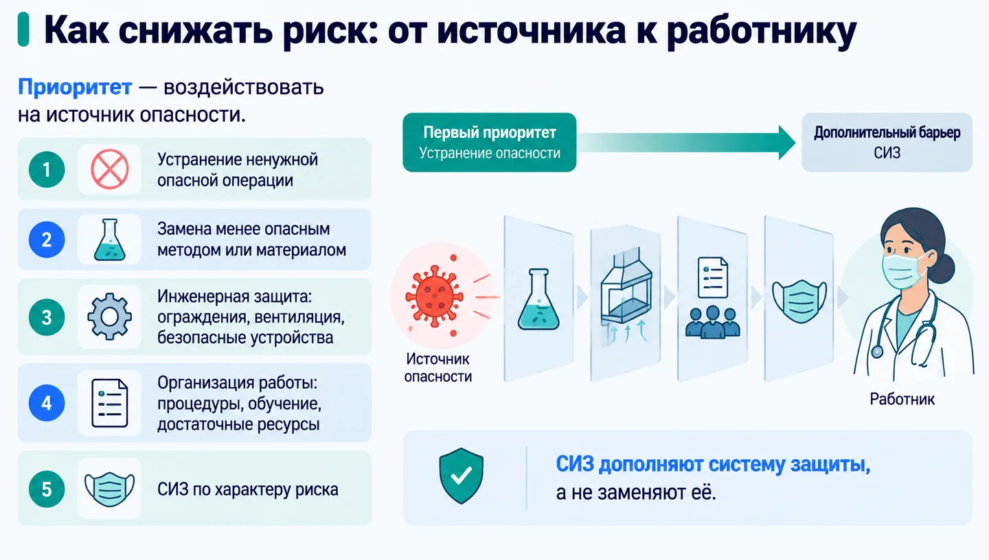 Как снижать риск: от источника к работнику