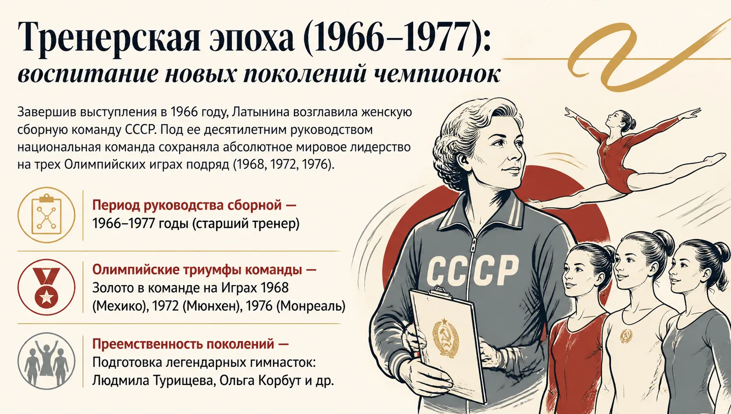 Тренерская эпоха (1966–1977): воспитание новых поколений чемпионок