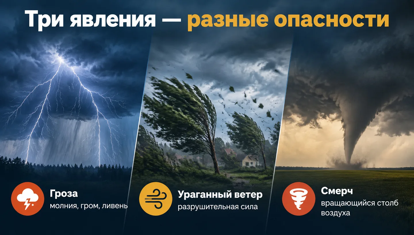 Три явления — разные опасности