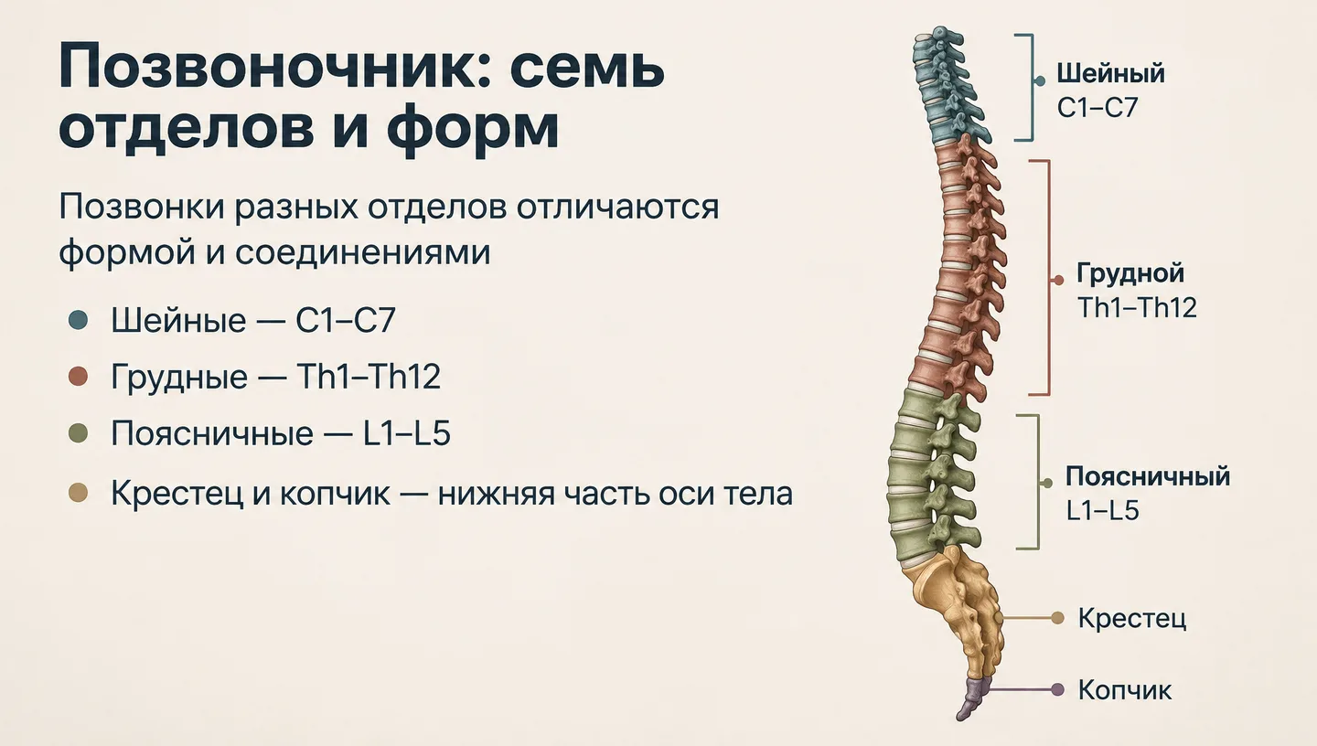 Позвоночник: семь отделов и форм