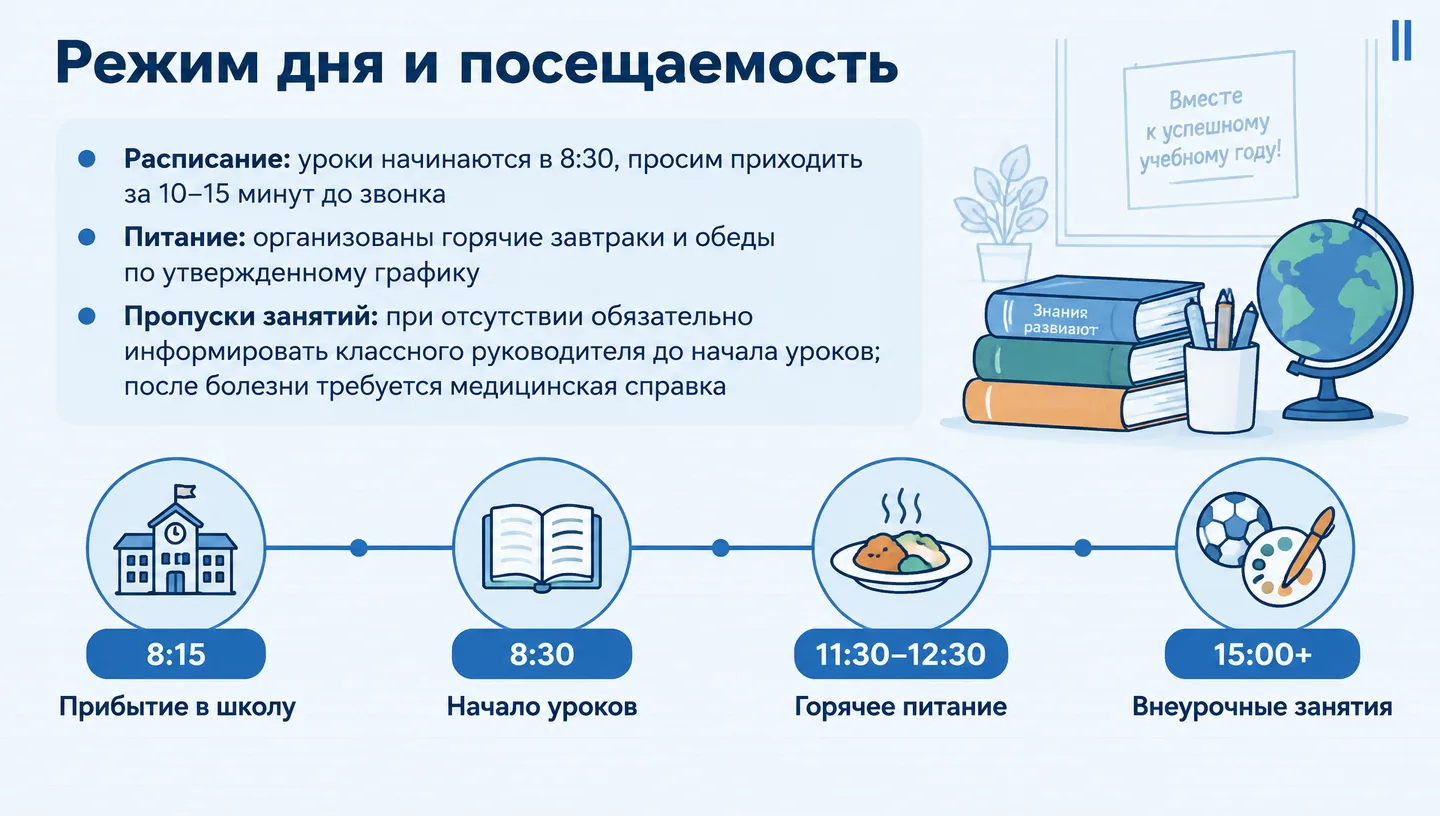 Режим дня и посещаемость