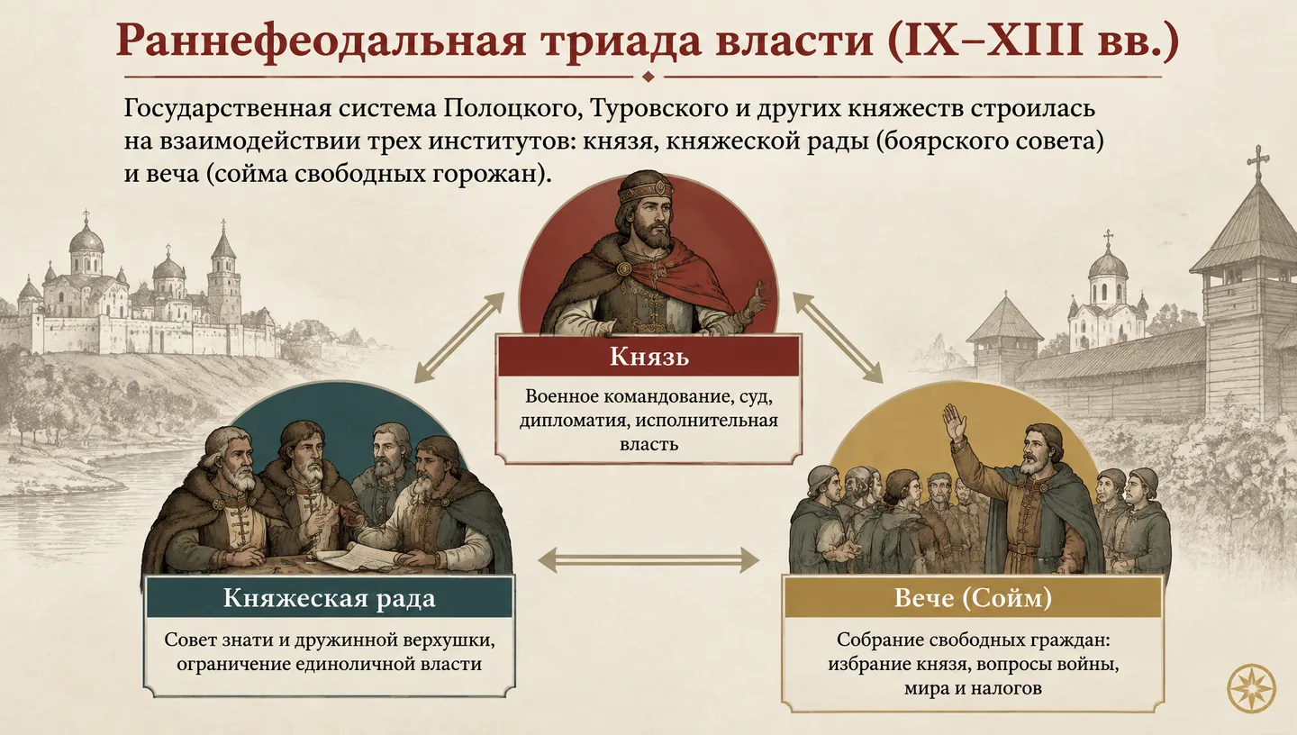 Раннефеодальная триада власти (IX–XIII вв.)