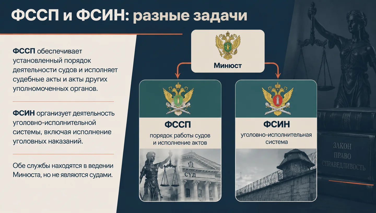 ФССП и ФСИН: разные задачи