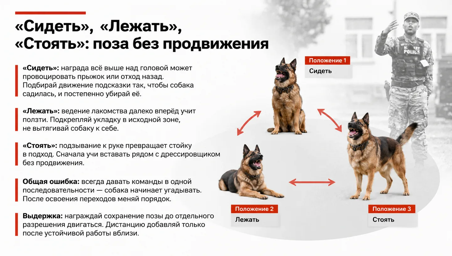 «Сидеть», «Лежать», «Стоять»: поза без продвижения
