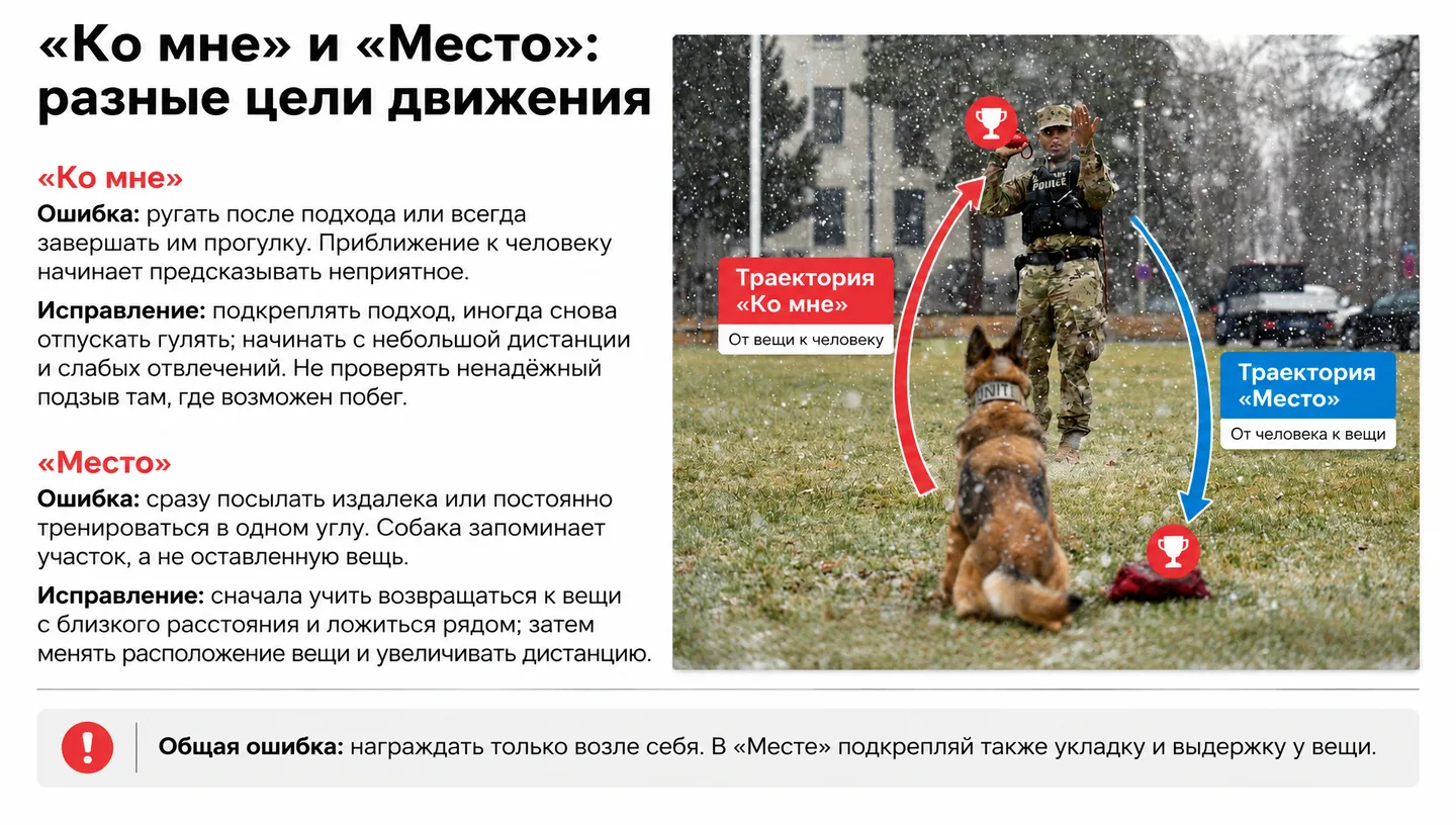 «Ко мне» и «Место»: разные цели движения