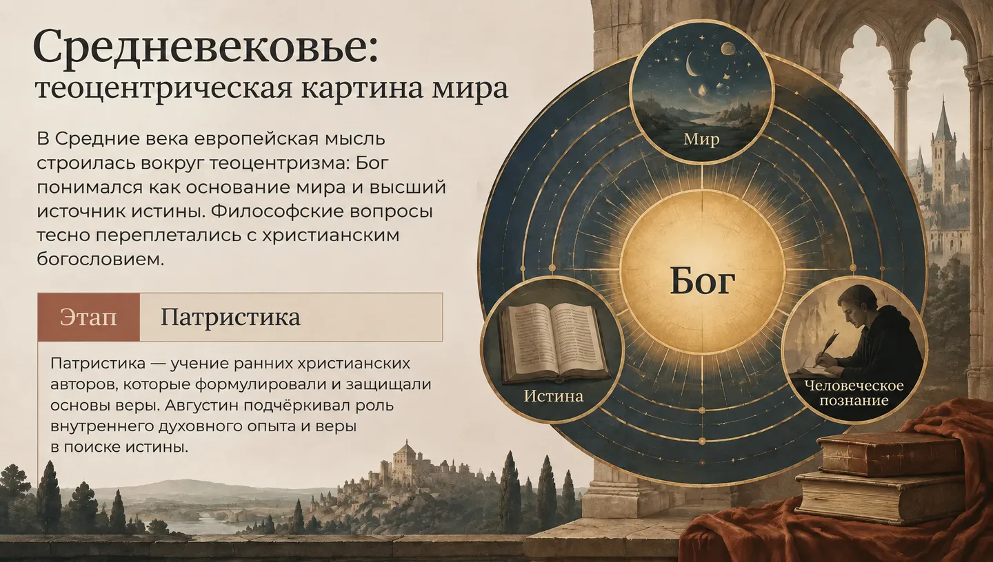 Средневековье: теоцентрическая картина мира