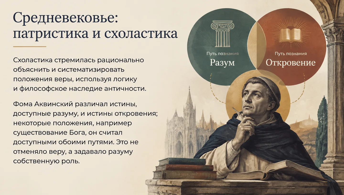 Средневековье: патристика и схоластика