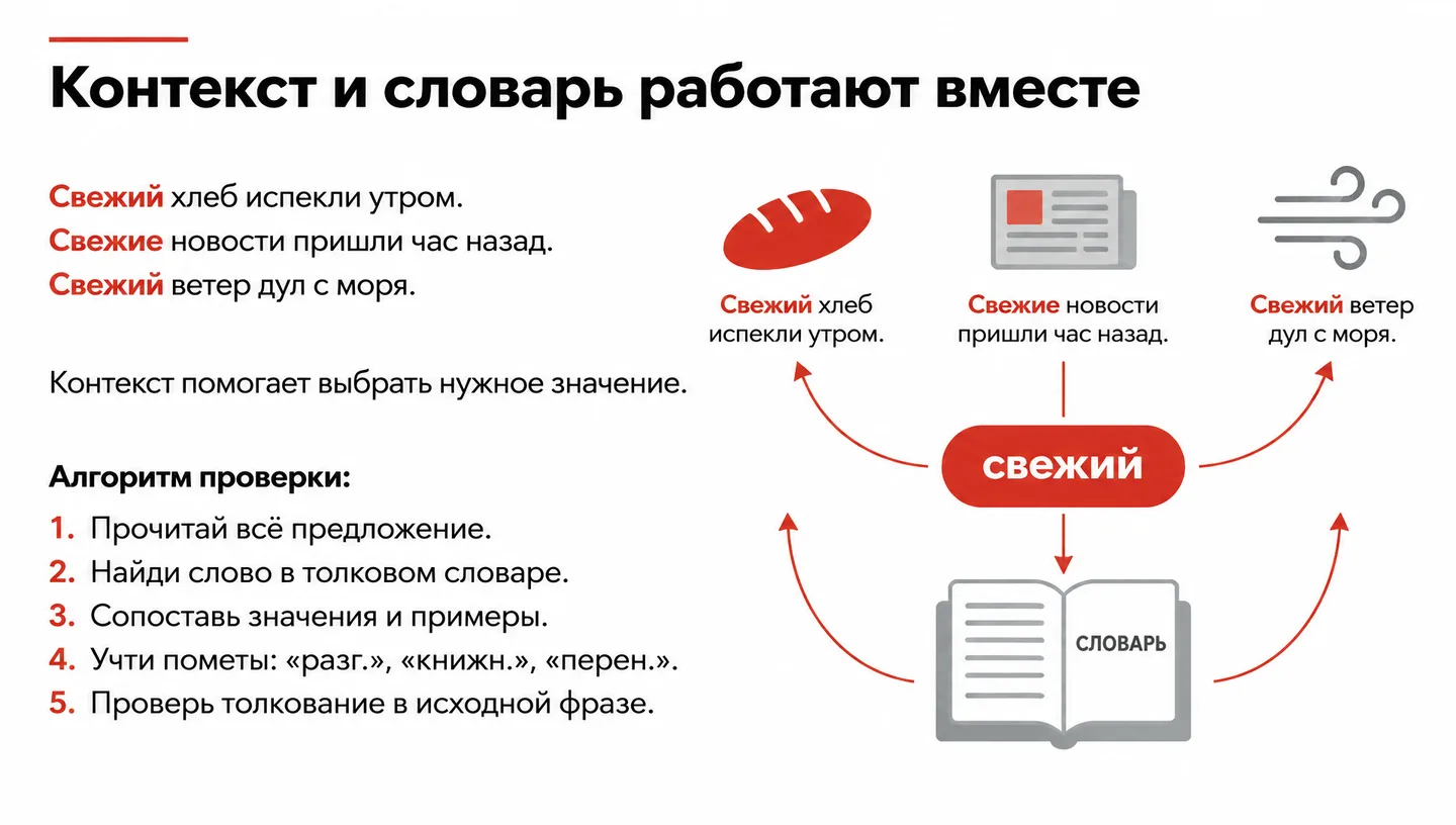 Контекст и словарь работают вместе