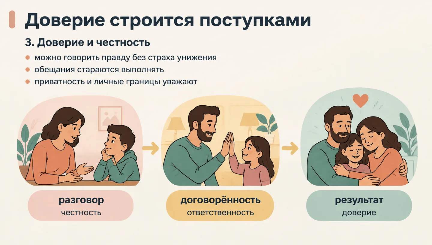 Доверие строится поступками