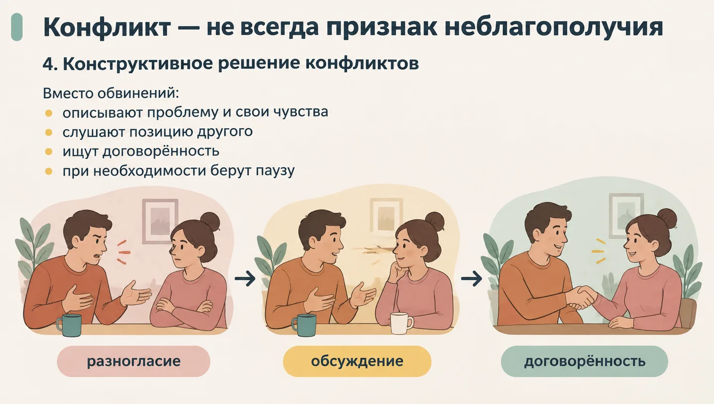 Конфликт — не всегда признак неблагополучия